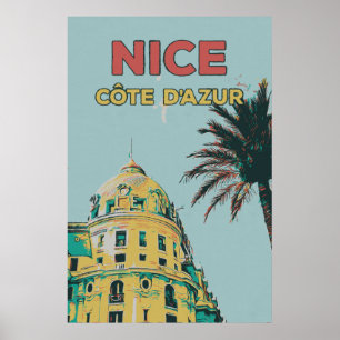Nice Côte d'Azur Negresco illustration France Poster