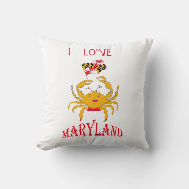 Nice crab in Maryland    Throw Pillow (Front)