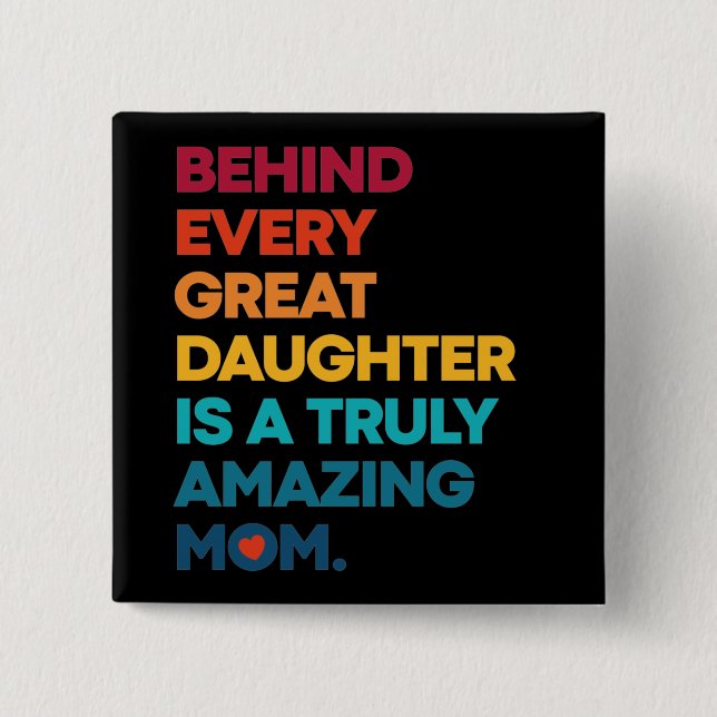 Nice Design Expression Text for Mother's Day Butto 2 Inch Square Button (Front)