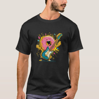 Nice Doughnut Snack Costume for Guitar Music Lover T-Shirt