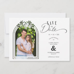Nice Floral Arch Effect Romantic Wedding Photo Save The Date