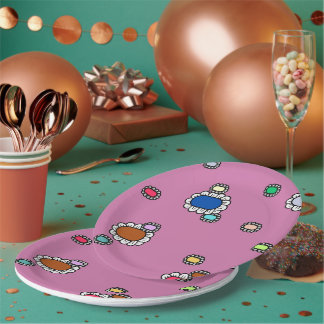 nice flowers paper plate