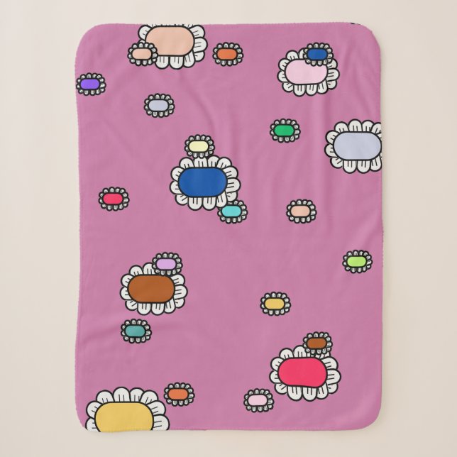 nice flowers sherpa blanket (Front)