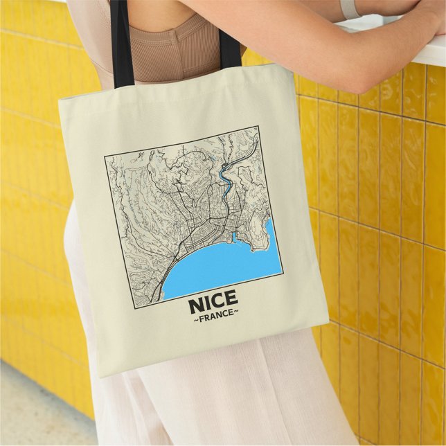 Nice, France City Map Tote Bag (Créateur téléchargé)