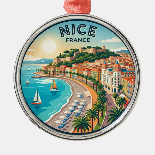 Nice France Metal Ornament (Front)