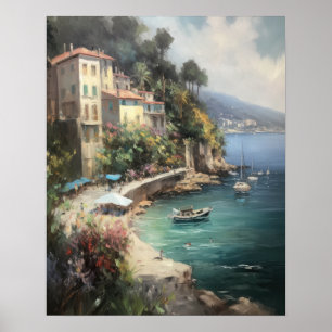 Nice France Painting Landscape Art Print Poster