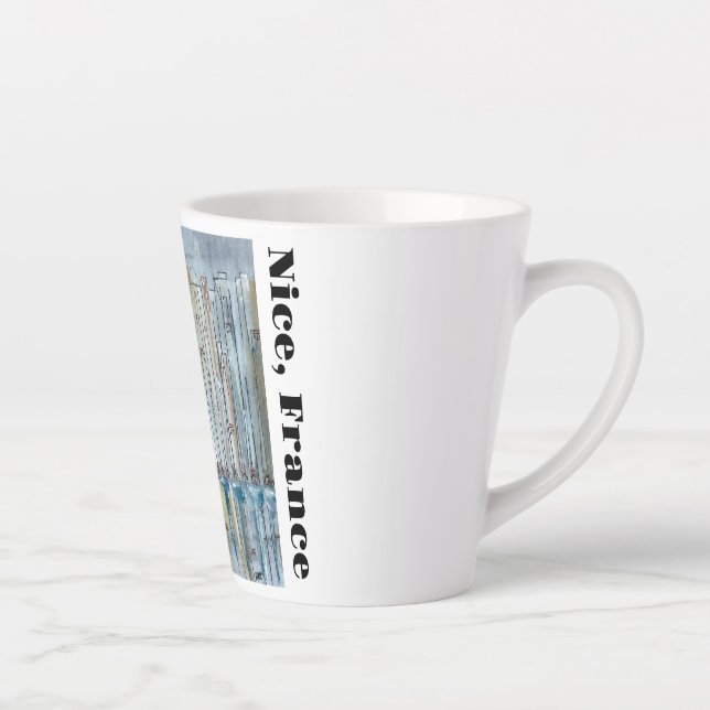 Nice France Painting on Latte Mug 12 oz (Right)