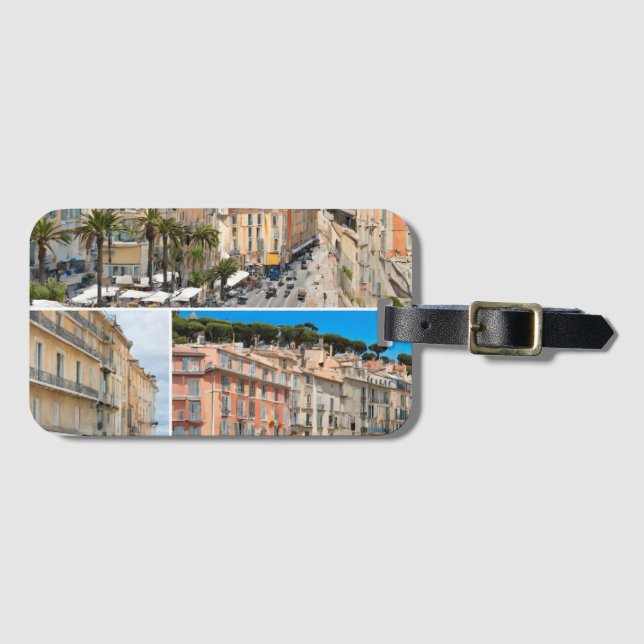 Nice France Postcard Luggage Tag (Front Horizontal)