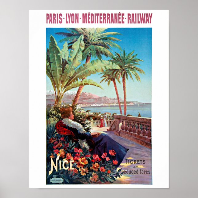 Nice, France Poster vintage restauré (Devant)