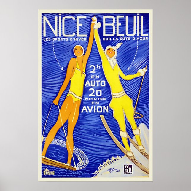Nice France Riviera Vintage Travel Poster (Front)