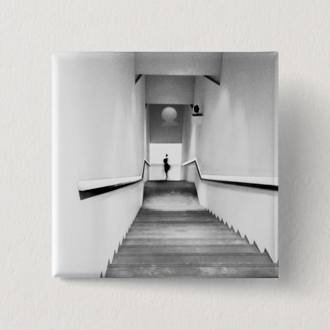 Nice France, Staircase Museum of Modern Art 2 Inch Square Button (Front)