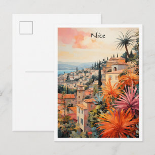 Nice France Travel Aesthetic Postcard
