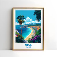 Nice France Travel Poster Wall Art
