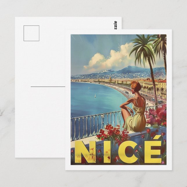 Nice France Vintage Famous Travel Place Postcard (Front/Back)