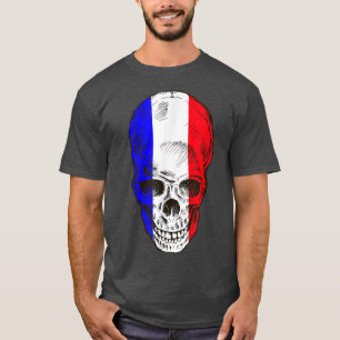Nice French Flag with Skull T-Shirt