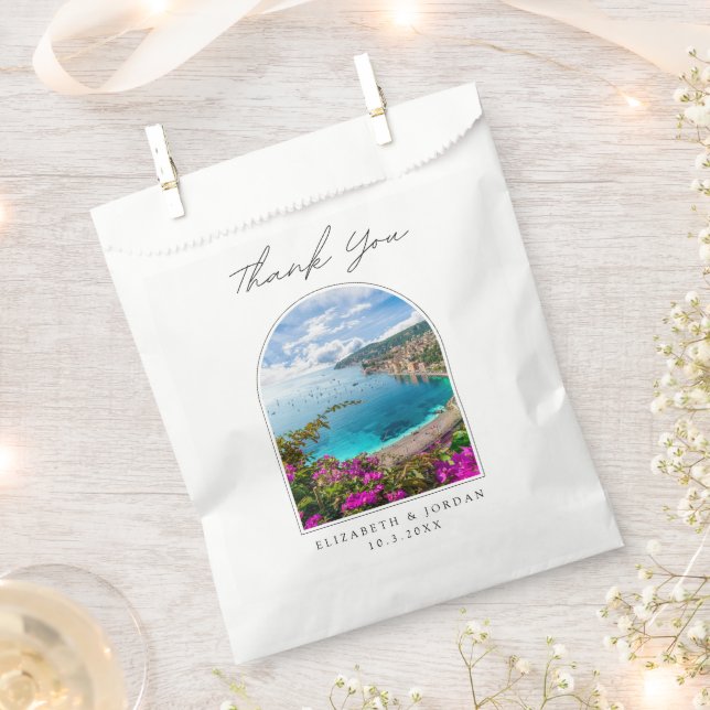 Nice French Riviera Wedding Favour Thank You Bag (Clipped)