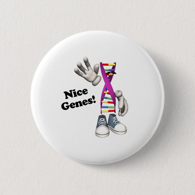 Nice Genes Funny DNA 2 Inch Round Button (Front)