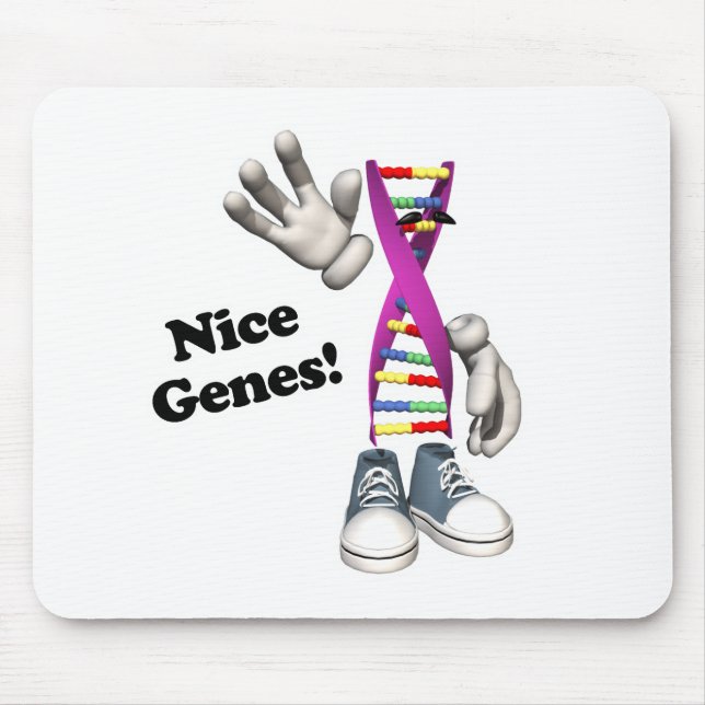 Nice Genes Funny DNA Strip Character Mouse Pad (Front)