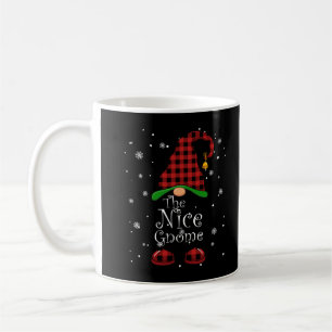 Nice Gnome Buffalo Plaid Matching Family Christmas Coffee Mug