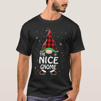 Nice Gnome Buffalo Plaid Matching Family Christmas T-Shirt