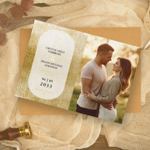 Nice Golden Textured Effect Wedding Initials Photo