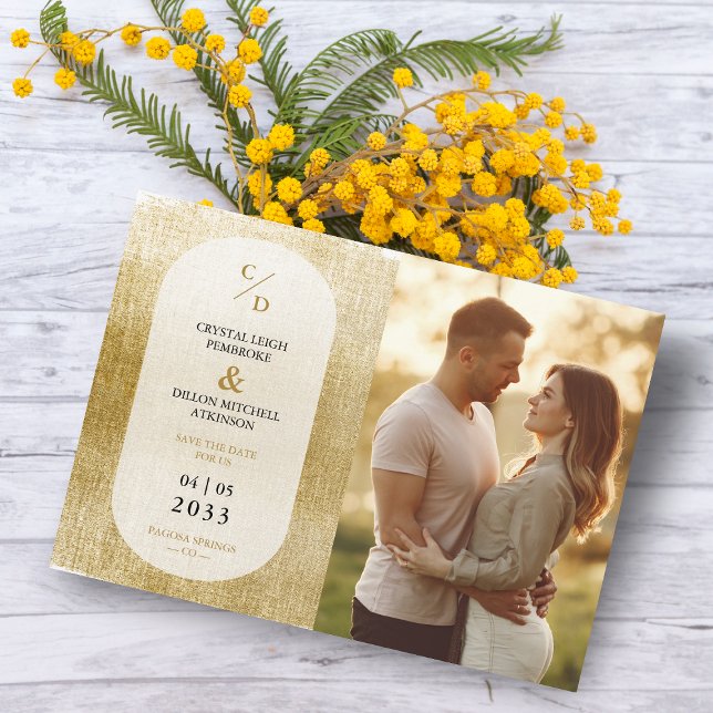 Nice Golden Textured Effect Wedding Initials Photo (Creator Uploaded)