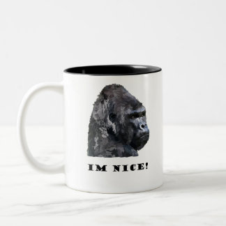 nice gorilla Two-Tone coffee mug