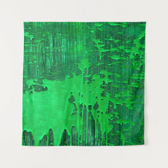 Nice green old surface with paint drips texture -  tapestry (Front)