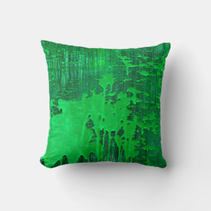 Nice green old surface with paint drips texture - throw pillow