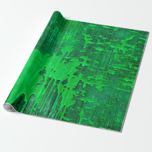 Nice green old surface with paint drips texture -  wrapping paper