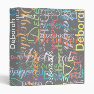nice grey binder with colourful names