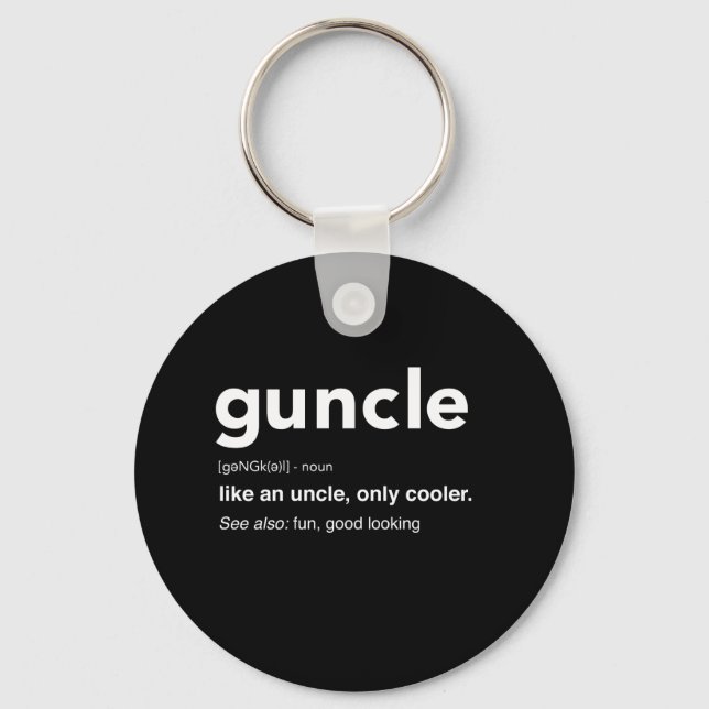 Nice Guncle Definition Print Keychain (Front)