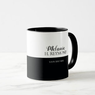 nice half black&white mug personalized with name