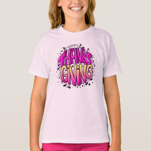Nice Happy Thanksgiving Typography  T-Shirt