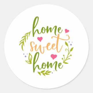 Nice Home Design Home Sweet Home Classic Round Sticker