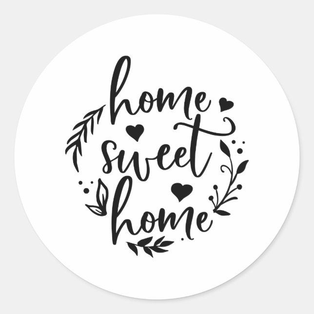 Nice Home Design Home Sweet Home Classic Round Sticker (Front)