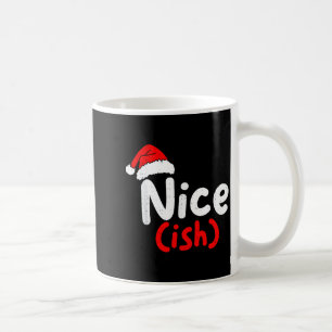 Nice (ish) Naughty Angel Funny Christmas List Fami Coffee Mug