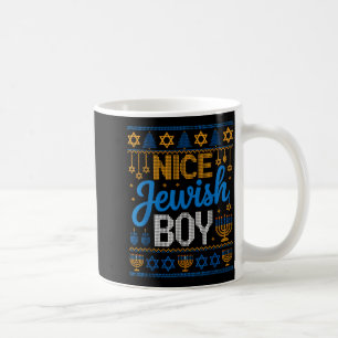 Nice Jewish Boy Hanukkah Menorah Dreidel Ugly Swea Coffee Mug