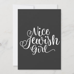 Nice Jewish Girl Hanukkah Jew Funny  Thank You Card