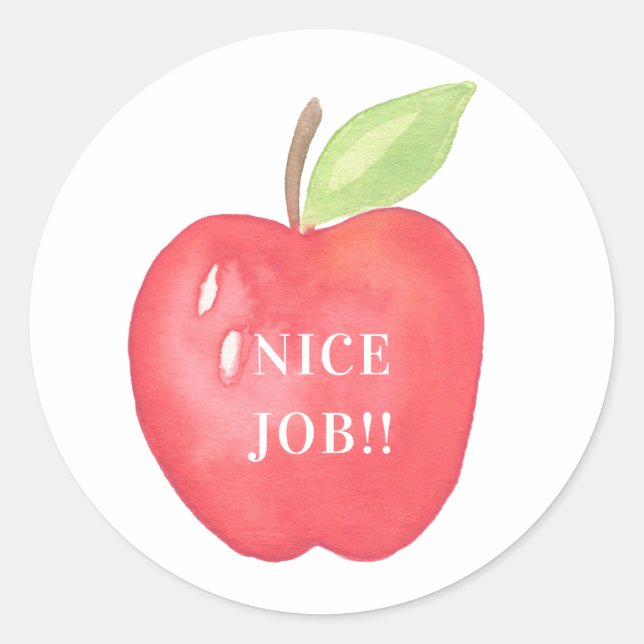 Nice Job | Classroom Crest Classic Round Sticker (Front)