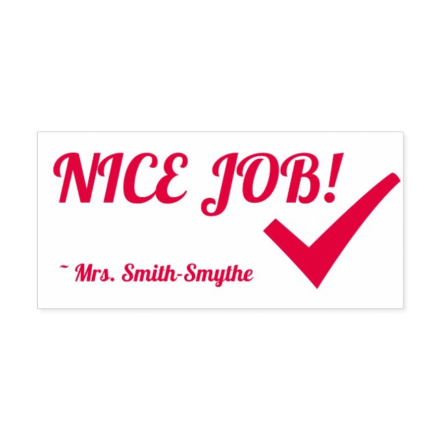 "NICE JOB!" Tutor Rubber Stamp (Design)