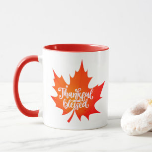 Nice Leaf Autumn Thanksgiving Typography Mug