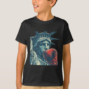 Nice Liberty Face With Boxing Equipment Costume  T-Shirt