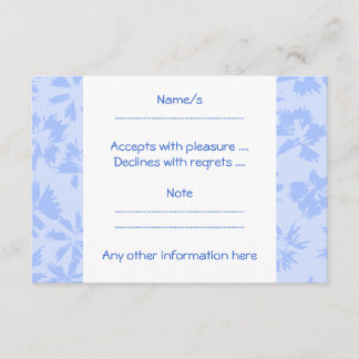 Nice light blue floral pattern. RSVP card