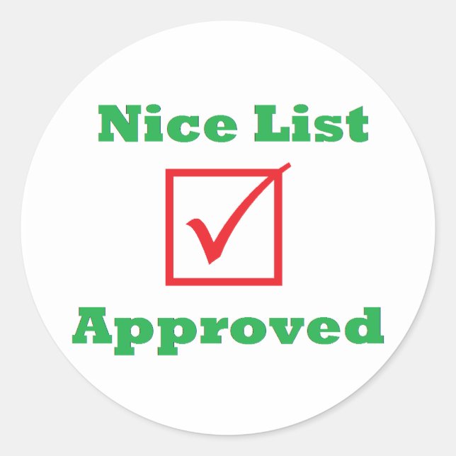 "Nice List Approved" Stickers (Front)
