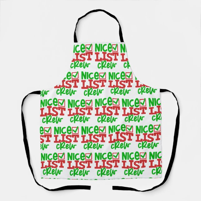 Nice List Crew Adult Apron (Front)