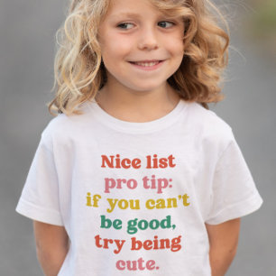Nice list cute funny colourful Christmas Toddler T-shirt