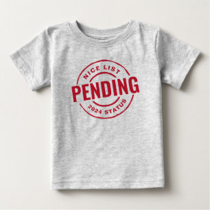 Nice list funny cute red Christmas Baby T-Shirt
