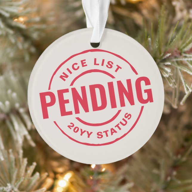 Nice list funny cute red Christmas pet photo Ornament (Tree)