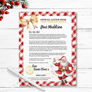 Nice List Letter From Santa for Kid Name Christmas